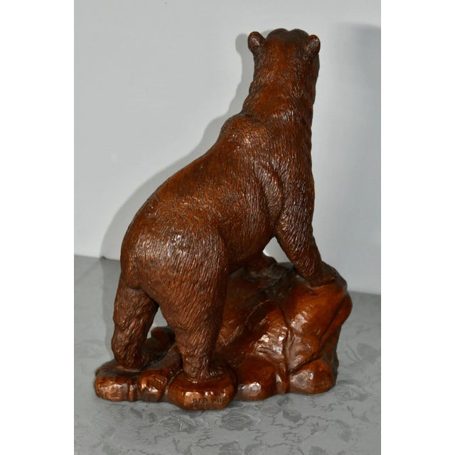 Handcrafted Grizzly Bear Sculpture Figurine Red Mill 1988 For Sale - Image 4 of 12