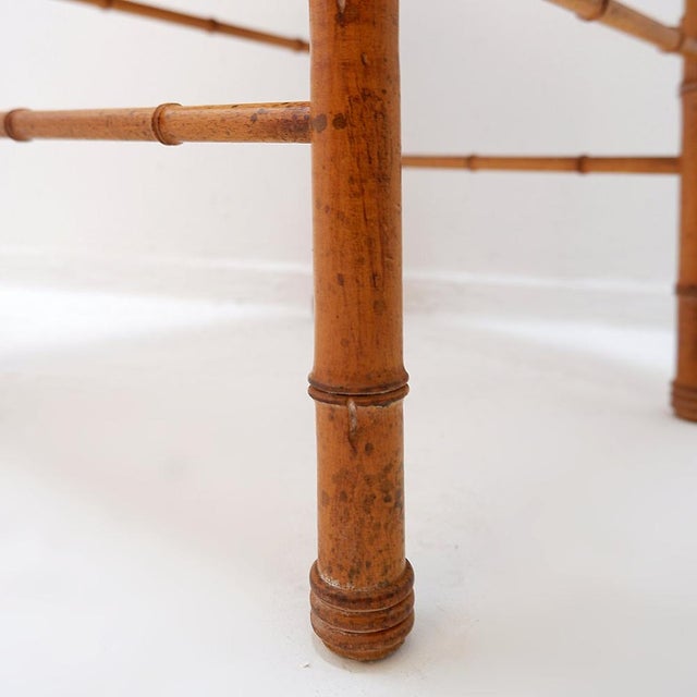 Brown Vintage Organic Style Side Chair in Faux Bamboo and Caning, 1960s For Sale - Image 8 of 15