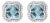 18K White Gold 3/8 Cttw Diamond and 11x11mm Clover-Cut London Blue Topaz Gemstone Halo Clover Stud Earrings (G-H Color, SI1-SI2 Clarity) For Sale