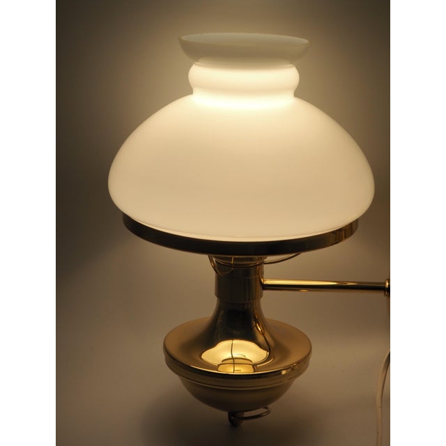 Vintage Swedish Brass and Opal Glass Wall Lamps from Ikea, 1980s, Set of 2 For Sale - Image 6 of 14