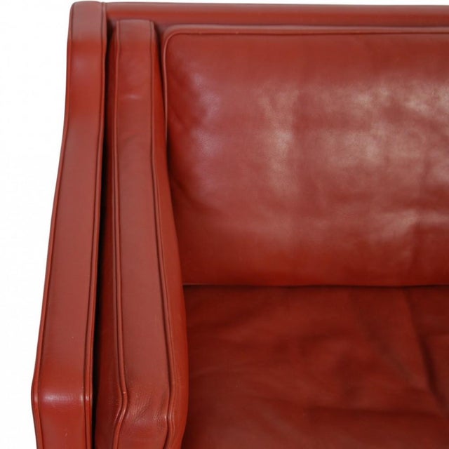 2212 Two-Seater Sofa in Red Leather by Børge Mogensen, 1990s For Sale - Image 9 of 18