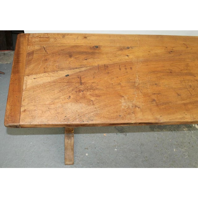 Italian Italian Walnut Monestary Table on Trestle Base For Sale - Image 3 of 9