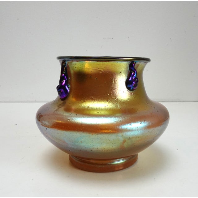 Art Nouveau Iriscedent Selberisis II Glass Vase with Applied Glass from Loetz, Austria, 1890s For Sale - Image 12 of 13