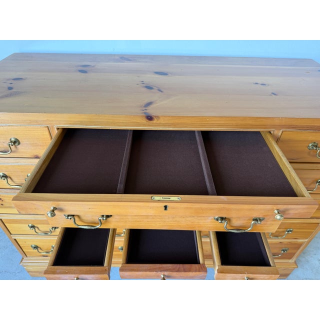 Vintage Link-Taylor Solid Pine Wood 17-Drawer Dresser For Sale - Image 10 of 17