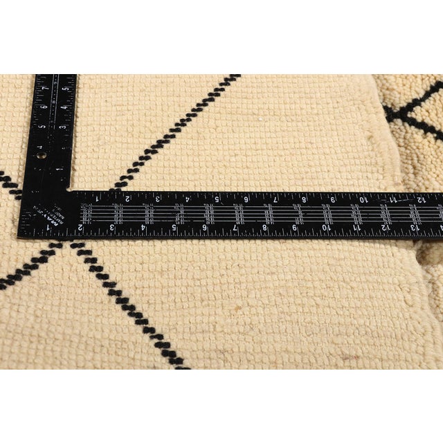 Beige Organic Modern Beni Ourain Moroccan Rug, 06'09 X 10'03 For Sale - Image 8 of 11