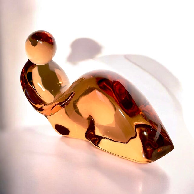 Signed Unique Piece Elio Raffaeli, Large and Heavy Sculpture Umano Astratto 1970s, Murano Glass, Art Object For Sale - Image 4 of 18