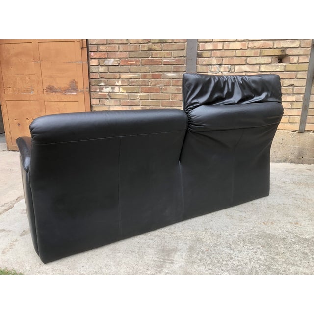 1980s Three-Seater Sofa in Black Genuine Leather by Hans Kaufeld for de Sede, 1980s For Sale - Image 5 of 10