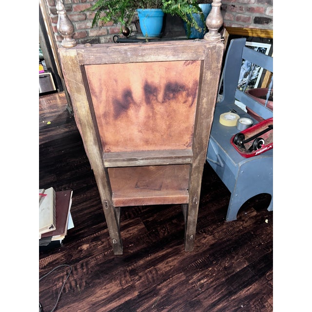 Vintage Spanish Colonial Leather Chair (Artes De Mexico) For Sale - Image 4 of 4