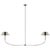 Turlington XL Linear Chandelier in Polished Nickel with Polished Nickel Shade Designer: Thomas O'Brien Fixture Height: 21"...