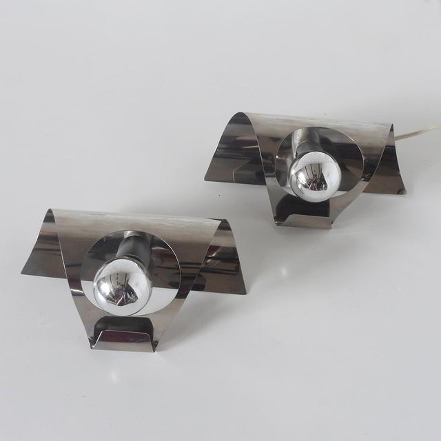 French Space Age Wall Lights, 1970s, Set of 2 For Sale - Image 4 of 13