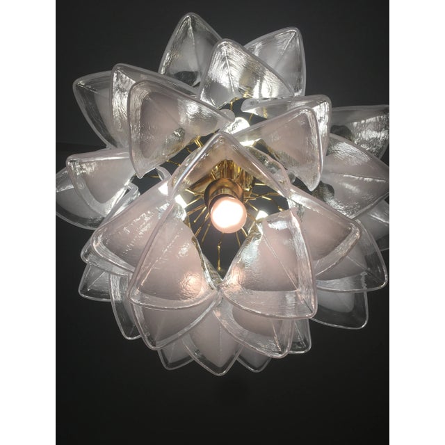 Italian White Murano Glass Sputnik Metal Frame Chandelier For Sale - Image 12 of 13