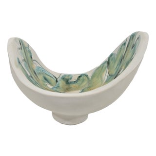 Sculptural Bowl in Glazed Ceramic by Robert Bonfil, France, 1950s For Sale