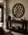 Large Onyx Black and Aged Gold Gothic Rosette Wall Mirror For Sale - Image 4 of 5