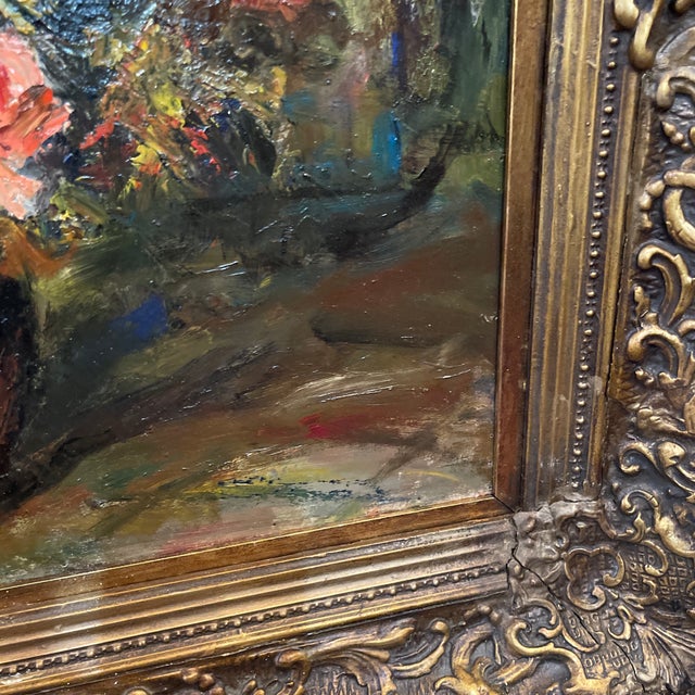 1930s Antique French Oil on Cardboard Painting, Signed, Framed For Sale - Image 9 of 11