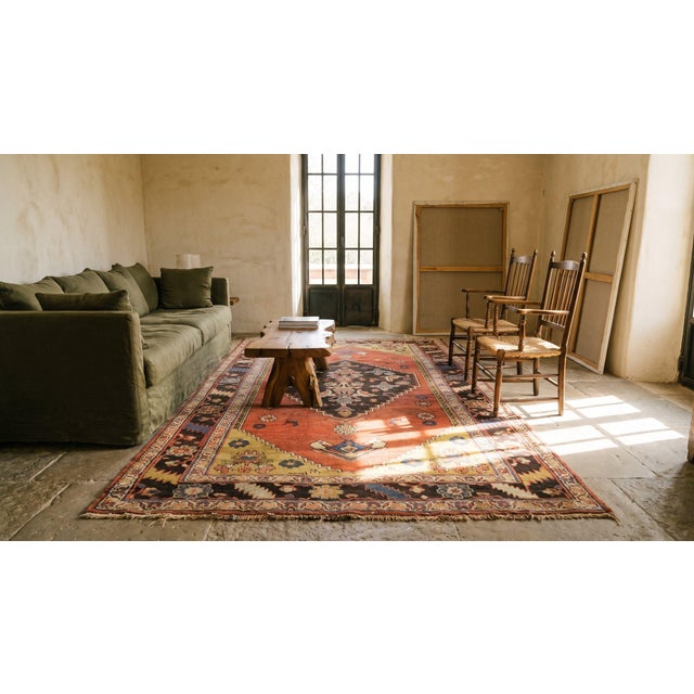 1880s Red Medallion Antique Persian Bijar Rug 3'8" X 7'8" Handknotted Wool Carpet For Sale - Image 15 of 15