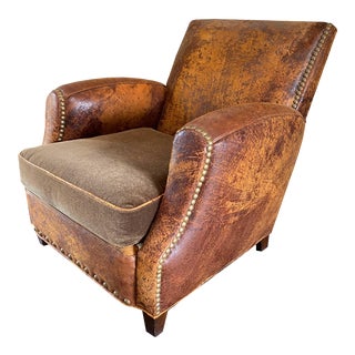 Crate & Barrel Hair on Hide Lounge Chair For Sale