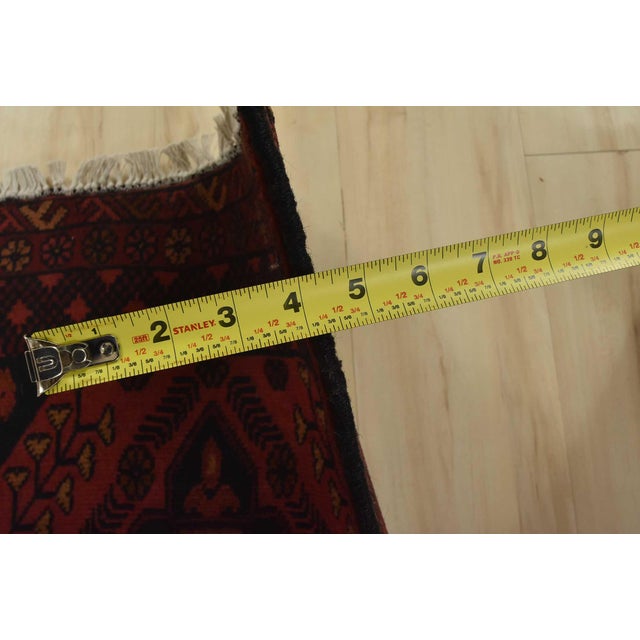 Red Turkmen Rug 2’7” X 4’2” Red Wool Tribal Hand-Knotted Oriental Carpet For Sale - Image 8 of 10