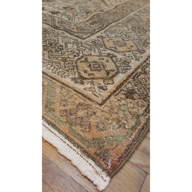 Antique Malayer Carpet, Handmade Oriental Rug, Ivory, Taupe, Gray, Light Brown For Sale - Image 4 of 8