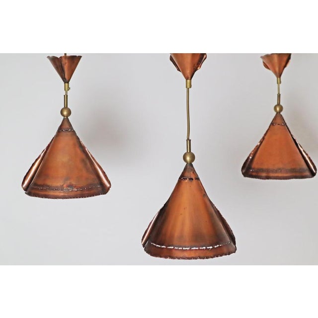 Metal Brutalist Copper Lamps from Koch & Söhne, Germany, 1970s, Set of 3 For Sale - Image 7 of 17