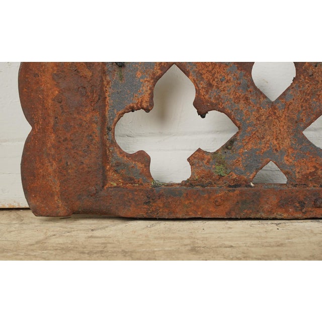 Reclaimed Quatrefoil Cast Iron Grate For Sale - Image 9 of 10
