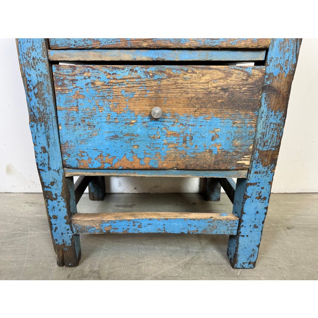 Industrial Blue Wood Chest of Drawers, 1950s For Sale - Image 9 of 18