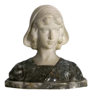 Bust of a Young Woman, 1900, Faux Marble