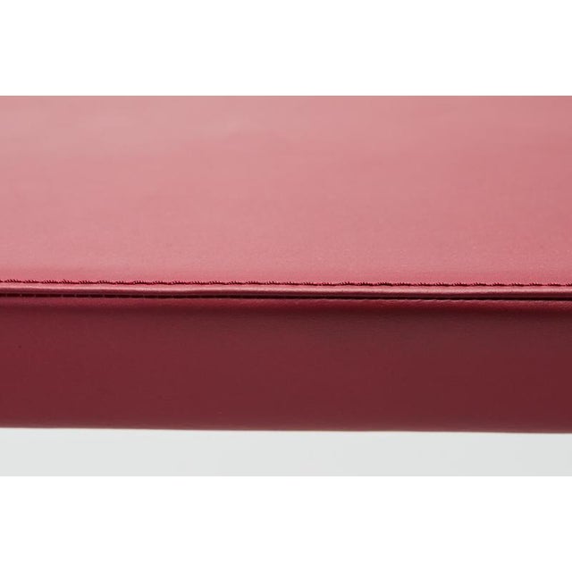 Not Yet Made - Made To Order Rounded Burgundy Leather and Brass Base Bench by Reda Amalou Design For Sale - Image 5 of 6