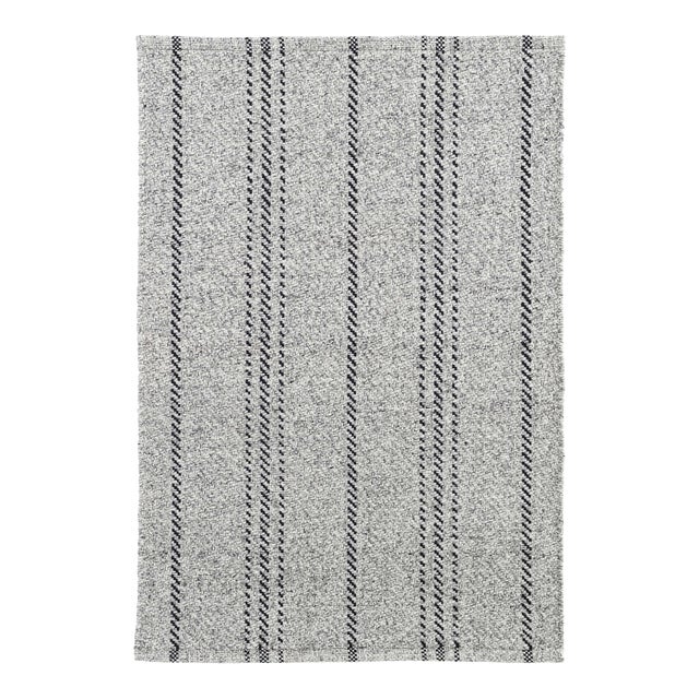 Dash & Albert by Annie Selke Melange Stripe Grey/Black Indoor/Outdoor Rug, 8' 6" x 11' 6" For Sale