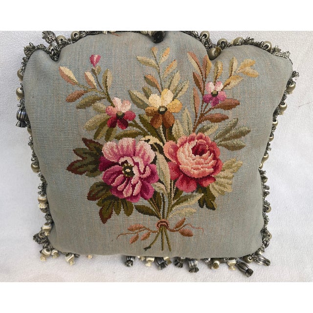 Traditional Pillow Upholstered With Tapestry For Sale - Image 3 of 6