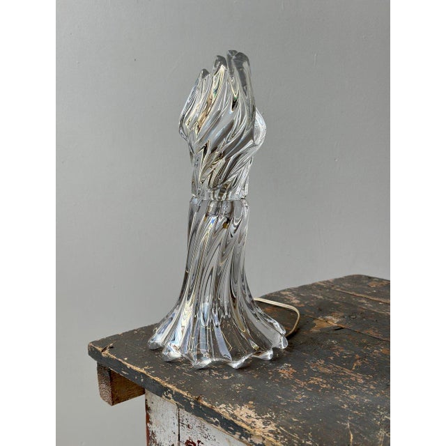 Vintage Art Vannes French Blown Crystal Table Lamp, Circa 1970s For Sale - Image 11 of 12