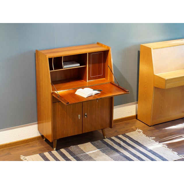 1960s Mid-Century Light Secretary in Walnut, 1960s For Sale - Image 5 of 6