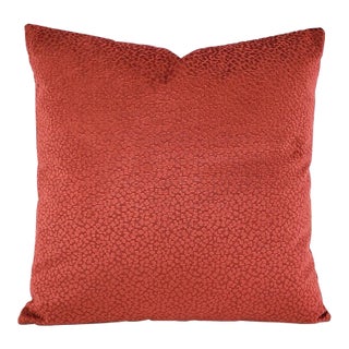 Brunschwig and Fils La Panthere Velvet in Red Pillow Cover For Sale