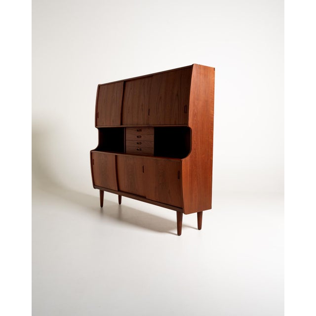 Vintage Danish Teak Highboard with Bar Compartment, 1960s For Sale - Image 6 of 15