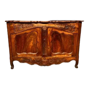 Fine 18th Century French Louis XV Provincial Burl Walnut Sideboard / Buffet.