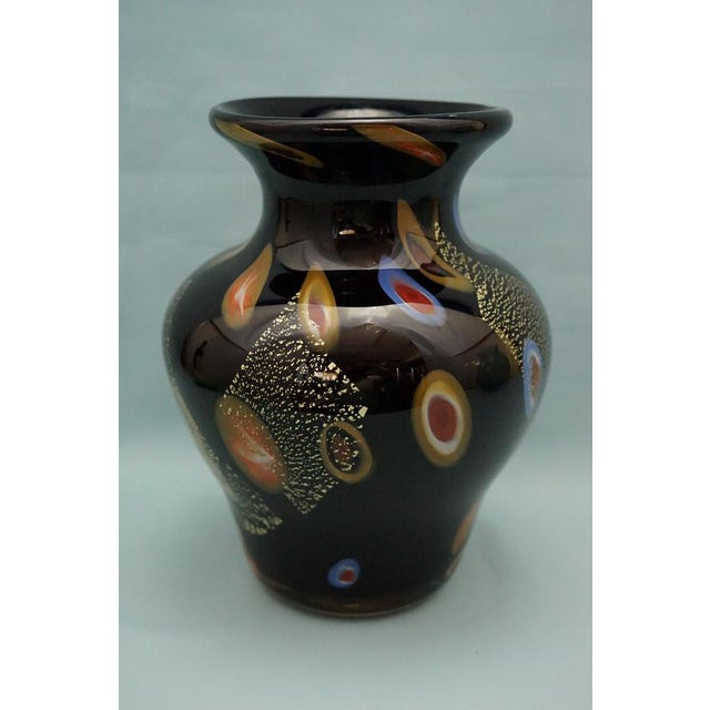 Black Vase in Submerged Glass with Murrine and Gold Leaf by Louis Comfort Tiffany, USA, 1900s For Sale - Image 3 of 18