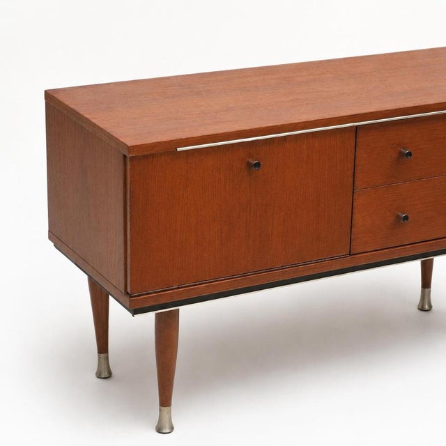 Brown Vintage Low Teak Sideboard, 1960s For Sale - Image 8 of 9