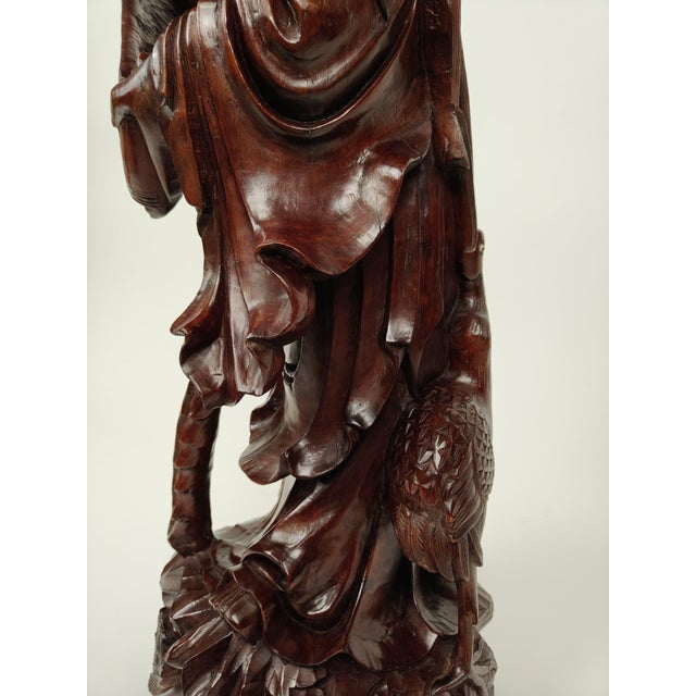 Chinese Artist, Sculpture of a Sage, 1890, Teak For Sale - Image 12 of 18