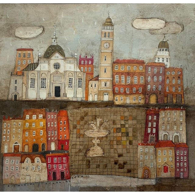 Dominika Stawarz-Burska, Town XI, Mixed Media on Board, 2023 For Sale - Image 6 of 6