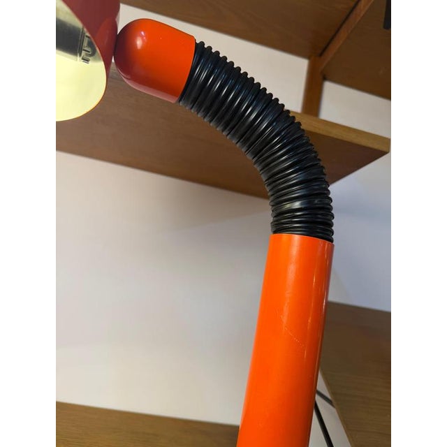 Metal Danish Orange and Black Clamp Lamp For Sale - Image 7 of 11