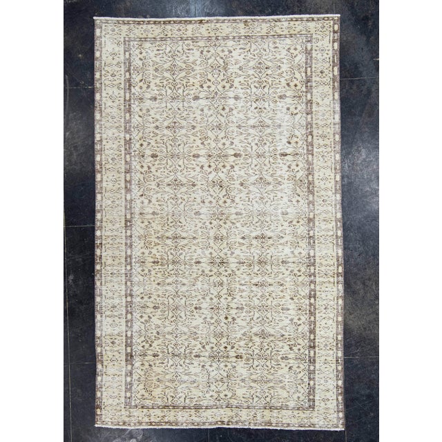 Brown Turkish Vintage Rug 5'5" x 8'10" #21397 For Sale - Image 8 of 8