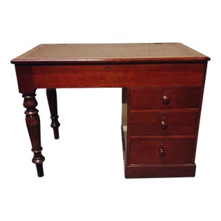 Victorian Mahogany Architects Desk with Drawers and Top Storage For Sale
