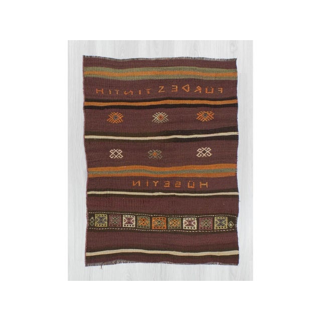 1960s Vintage Turkish Kilim Rug - 2′8″ × 3′7″ For Sale In Los Angeles - Image 6 of 6
