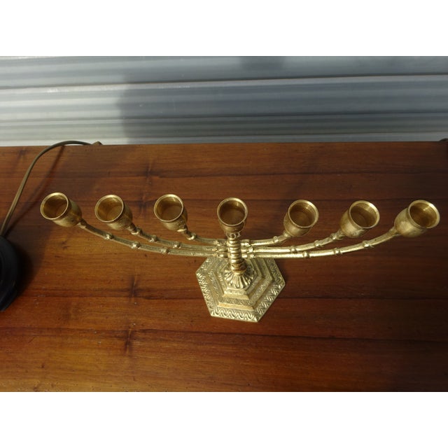 Seven-Branch Candleholder in Gilded Brass by Wainberg, 1960s For Sale - Image 12 of 18