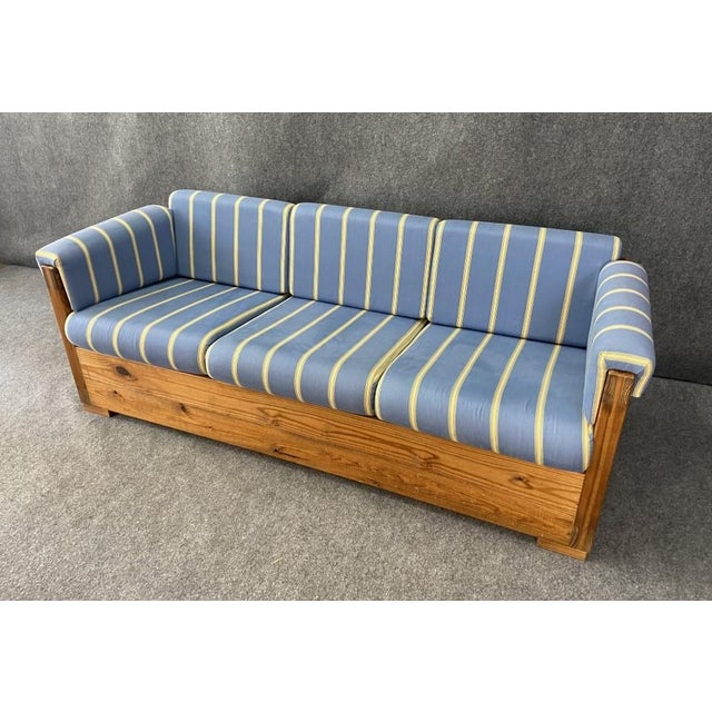 Farmhouse Late 20th Century Farmhouse Rustic This End Up Furniture Co. Solid Pine Sofa For Sale - Image 3 of 12