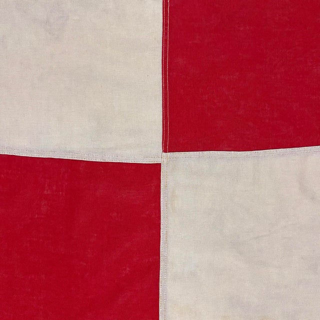 Rustic Large Vintage Cotton Nautical Signal Flag For Sale - Image 3 of 6