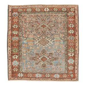 Antique Zabihi Collection Persian Heriz Small Square Rug - 3'6" x 3'11"