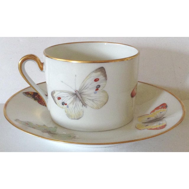 Art Nouveau Limoges Butterfly Cup and Saucer For Sale - Image 3 of 5