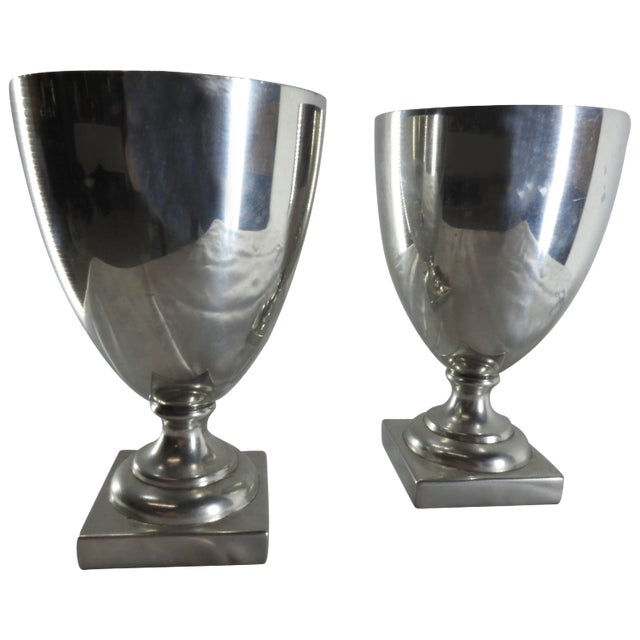 Williamsburg Shirley Pewter Pair of Goblets For Sale