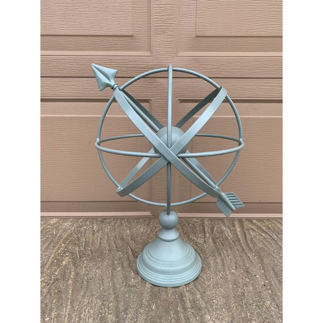A stunning vintage French country style gray iron garden armillary sundial. This piece would be the ideal focal point of...