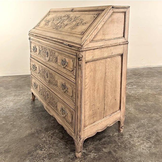 Late 18th Century 18th Century Country French Louis XVI Transitional Stripped Secretary Desk For Sale - Image 5 of 18